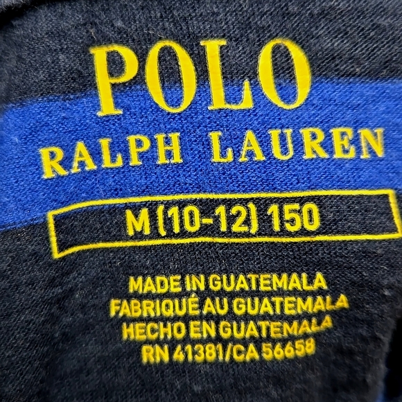 Polo Ralph Lauren striped navy royal blue short sleeve t-shirt boys Medium 10-12 - Picture 3 of 3